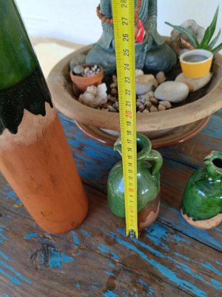 Conjunto botijo y jarritas cerámica