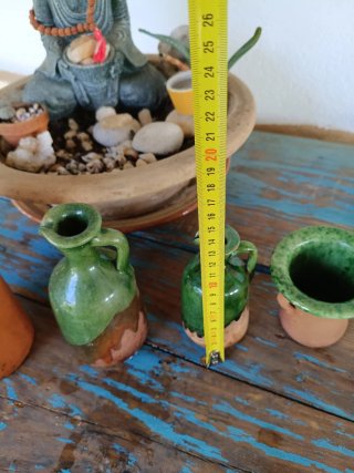 Conjunto botijo y jarritas cerámica