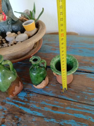 Conjunto botijo y jarritas cerámica