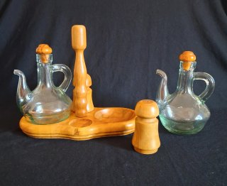 Set Vintage Olio Aceto Sale Pepe Made in Italy