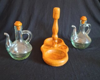 Set Vintage Olio Aceto Sale Pepe Made in Italy