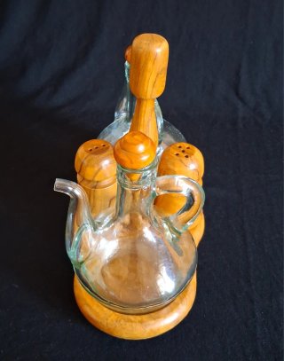 Set Vintage Olio Aceto Sale Pepe Made in Italy