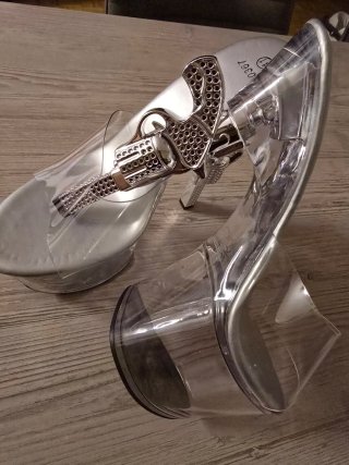 Sandalias Plataforma Transparentes Talla 41