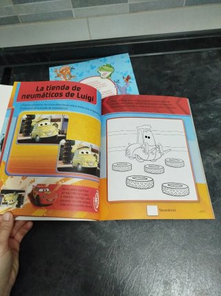 Libro pegatinas Cars y Disney colorear