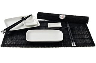 Set Sushi Cerámica Bambú Madera