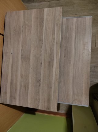 Mesa de escritorio madera marrón y gris