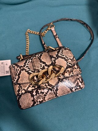Bolso Zara Animal Print Cadena Dorada
