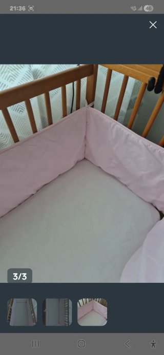 Protezione per culla rosa con imbottitura