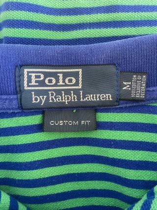 Polo Ralph Lauren Custom Fit M righe blu verde