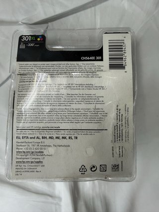 Cartucho HP 301XL Tricolor ORIGINAL NUEVO (sin usa