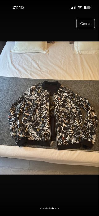 Bomber reversible IKKS negra y multicolor