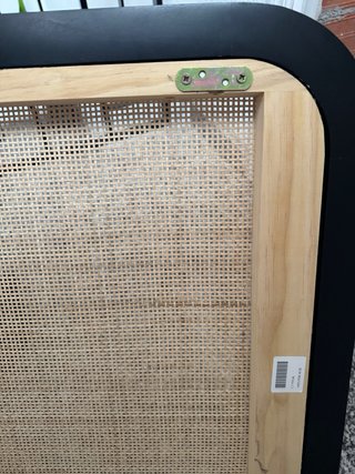 Cabecero de cama ratán y madera