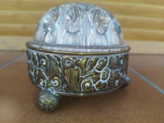 Jarrón de popurrí en soporte Silver Plate  JNS