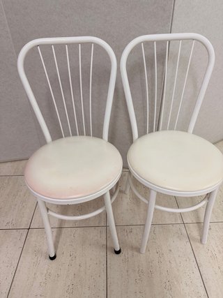Juego de 2 sillas metálicas blancas