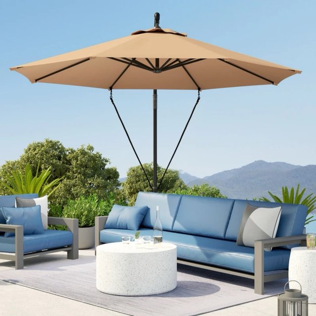 Parasol Excéntrico Beige con Funda