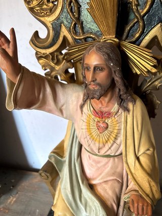 Figura Sagrado Corazón Grande Años 50