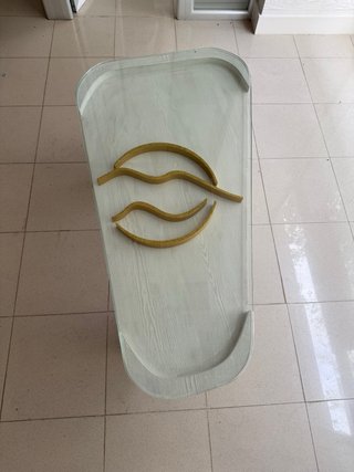 Mesa de centro diseño cristal y madera
