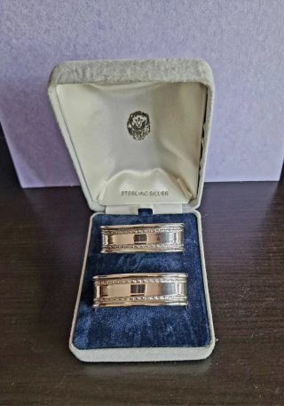 Pareja Servilleteros Viners Ltd Plata Antigua