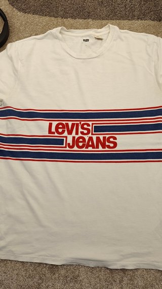 T-shirt Levi's Jeans bianca stampa vintage L