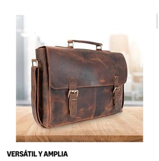 Bolso Mensajero Cuero Marrón Moonster NUEVO