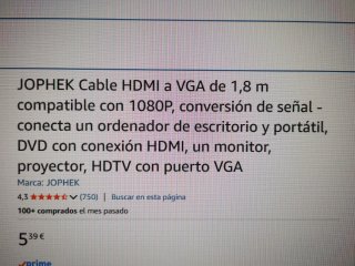 Cable HDMI a VGA