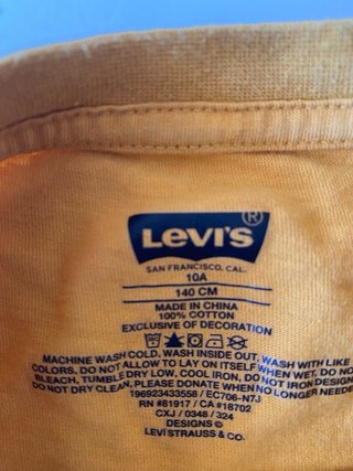 Maglia Levis bambino 10 anni gialla
