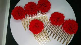 Peinetas Clavel Flamenca Feria 3D