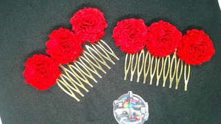 Peinetas Clavel Flamenca Feria 3D