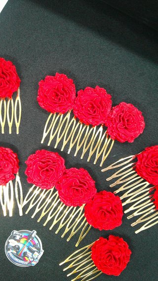 Peinetas Clavel Flamenca Feria 3D