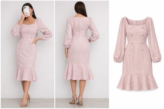 Vestido rosa palo midi elegante