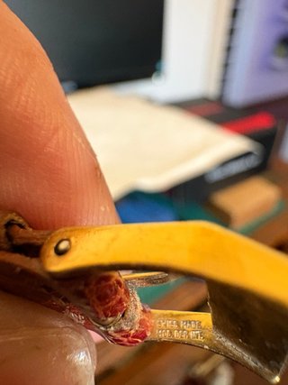 Fibbia per orologio in metallo dorato
