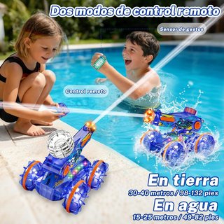 Coche RC Anfibio 3 en 1 Agua y Gestos Azul