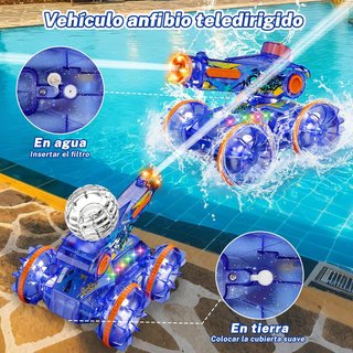 Coche RC Anfibio 3 en 1 Agua y Gestos Azul