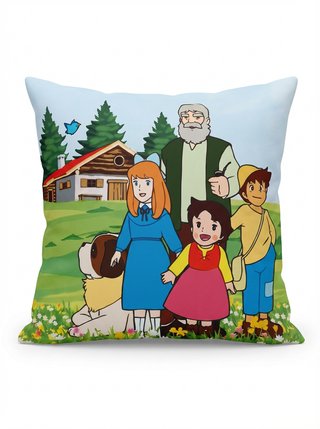 Cojín Heidi 45x45 anime vintage con relleno