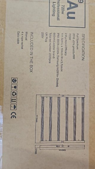 Foco LED Cultivo 720W Full Spectrum
