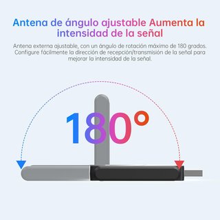 Adaptador WiFi 6 USB 5400 Mbps Triple Banda Gaming