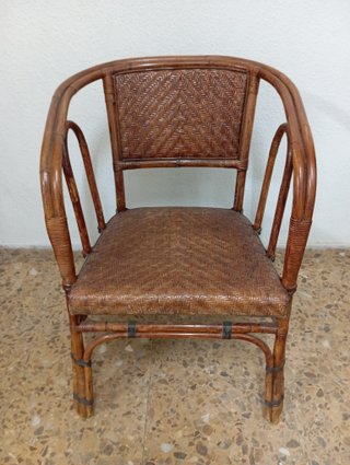 Pareja Sillones Vintage Mimbre y Bambú