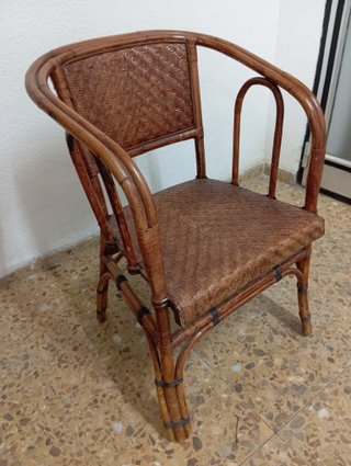 Pareja Sillones Vintage Mimbre y Bambú