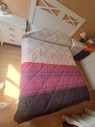 Edredón 90cm Gris y Naranja