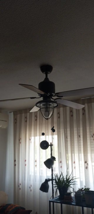 Lámpara Ventilador Techo Negro Marrón