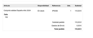 Conjunto España 2024 Niño 11-12 Oficial
