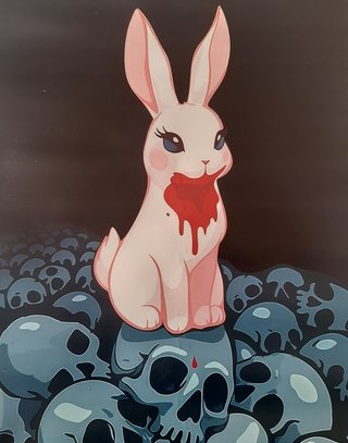 Poster Lienzo - "Conejita Rosa Vampira" 40x60