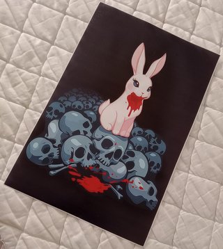 Poster Lienzo - "Conejita Rosa Vampira" 40x60