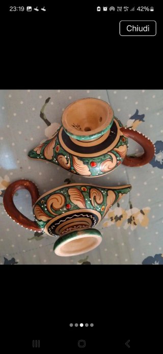 Portacandele Deruta Santucci in ceramica