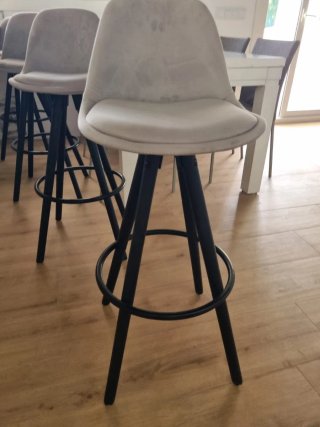 Taburetes (4) para isla de cocina (beige/negro)