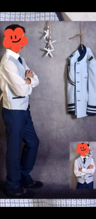 Traje de comunión niño azul Talla 10
