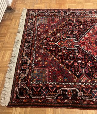 Preciosa alfombra persa anudada a mano Nahawad