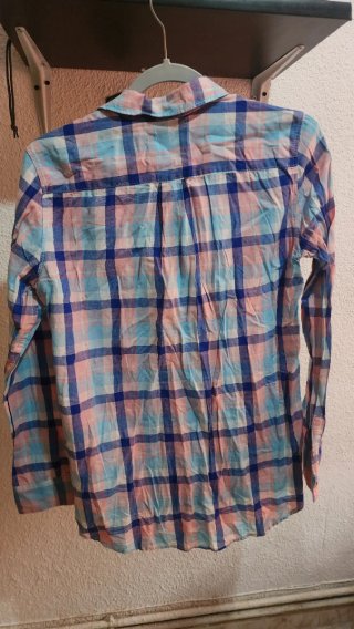 Camisa H&M Cuadros Azul Rosa Talla M