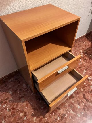 Mesita de noche madera 2 cajones