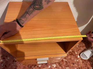 Mesita de noche madera 2 cajones